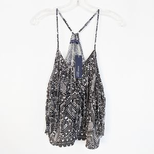 Ocean Drive Fringe Tank/Crop Top, Black & …